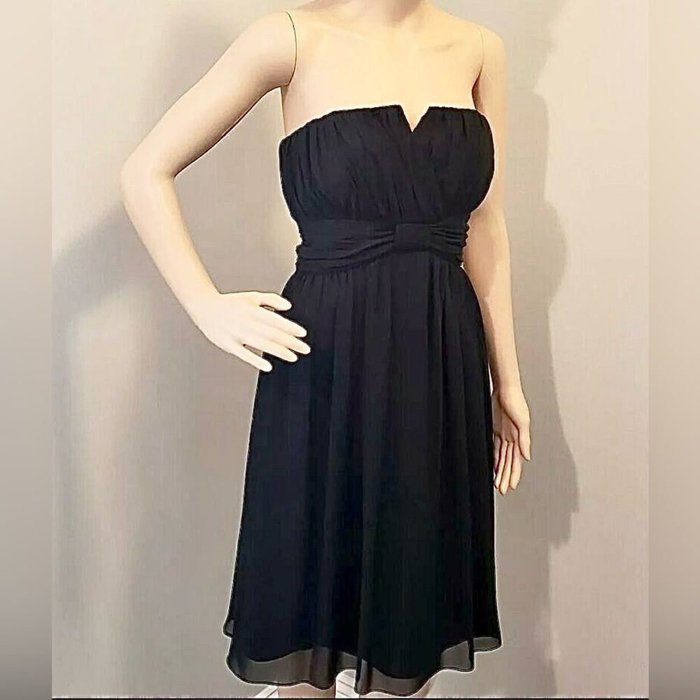 White House Black Market Black Semi-formal dress strapless. Size 4